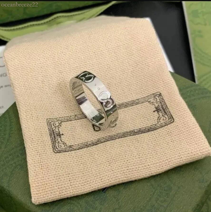 GG Rings Fashion Designer Ring Popular Mens Titanium Steel Sier Rings Engagements For Womens Jewelry s Love Letter Plated With box gift gucclyness j