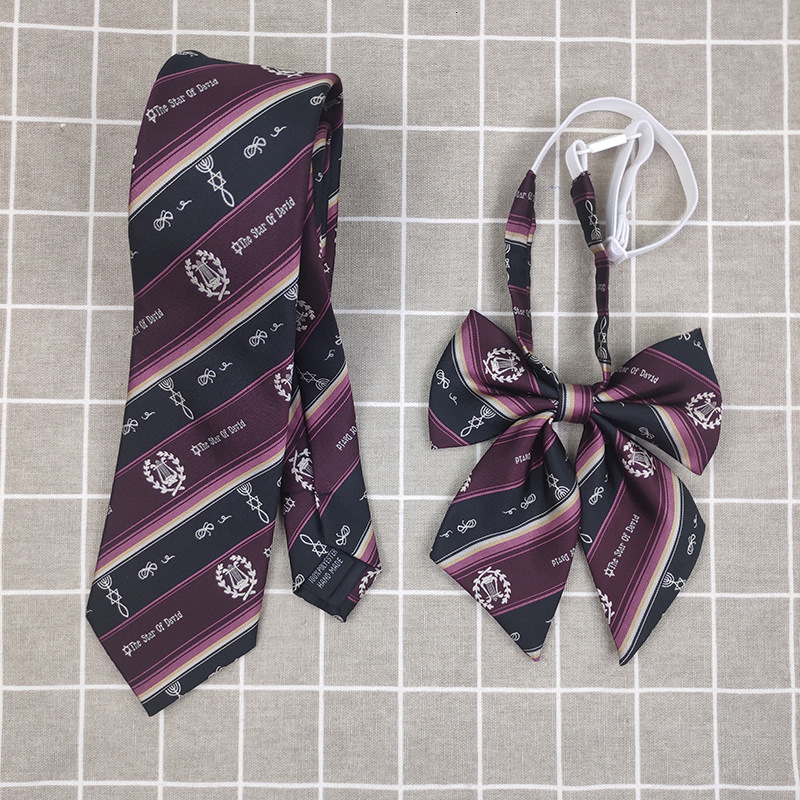 Star of David Japanese-style JK hand-tied pointed and bow set, DK uniform tie, unisex, customizable
