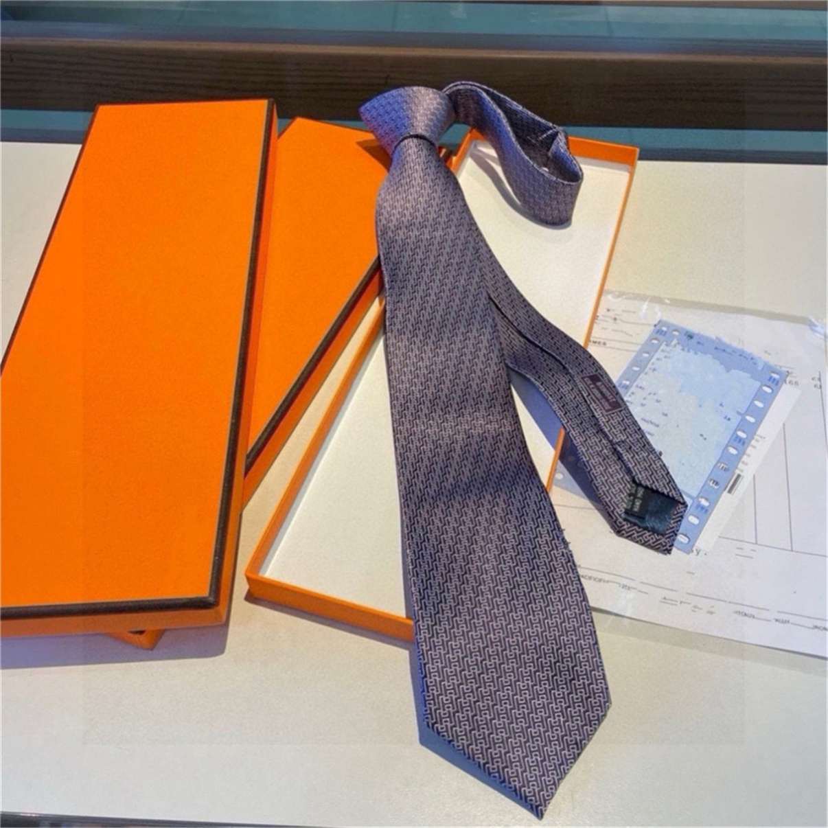 Neck Ties box New Mens Printed 100% Tie Silk Necktie black blue Aldult Jacquard Party Wedding Business Woven Fashion Design Tie 1978