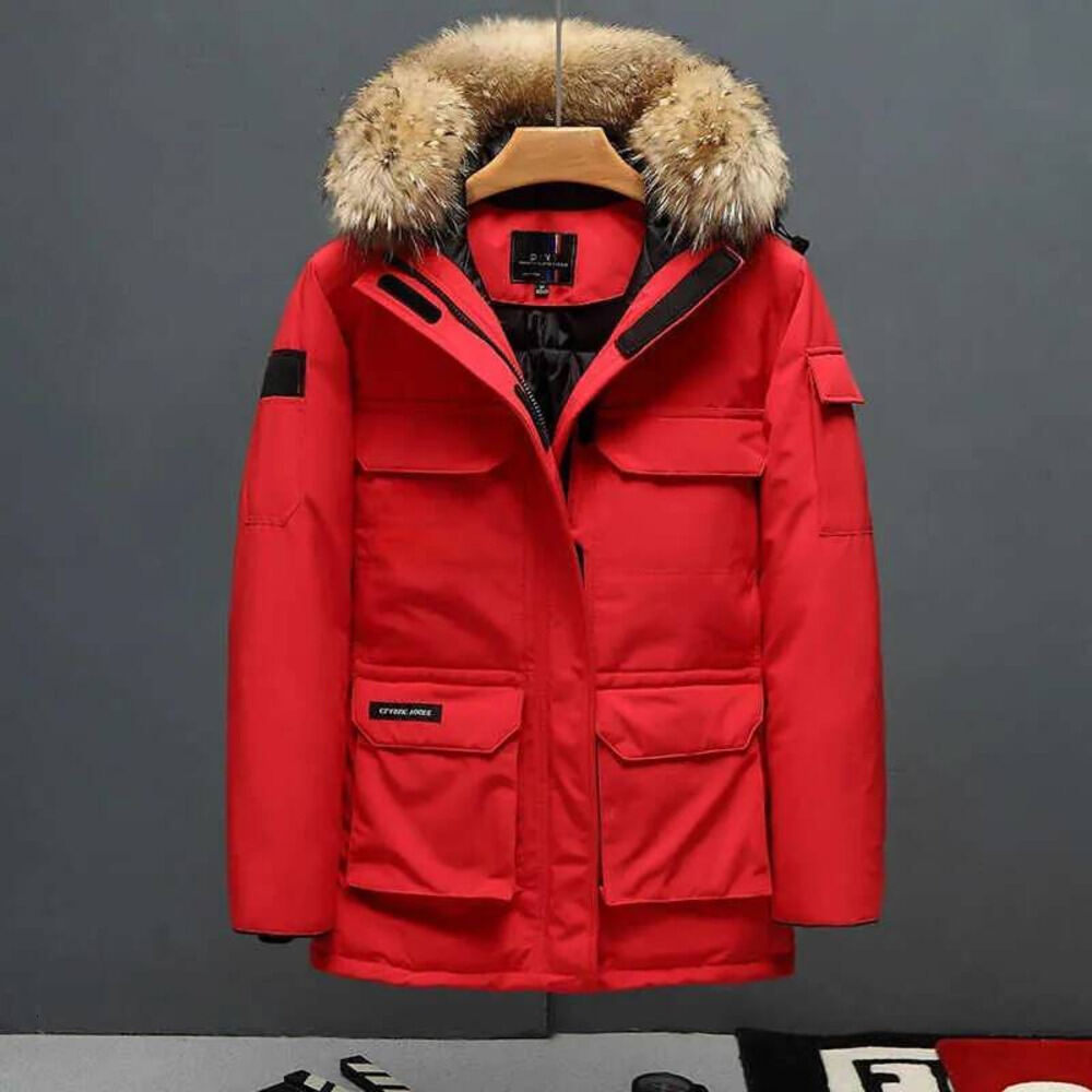Canada Jacket Gooced Men New Winter Casual Puffer Jackets Hooded Fur Collar Duck Down Coats High Quality Male Windproof Waterproof Coats Warm Parkas