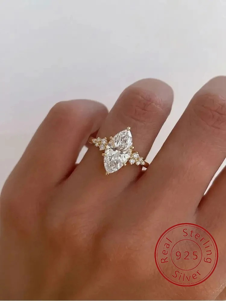 925 Sterling Silver Classic Elegant Lace Marquise Zircon Ring For Women Engagement Wedding High Quality Fine Jewelry 261017
