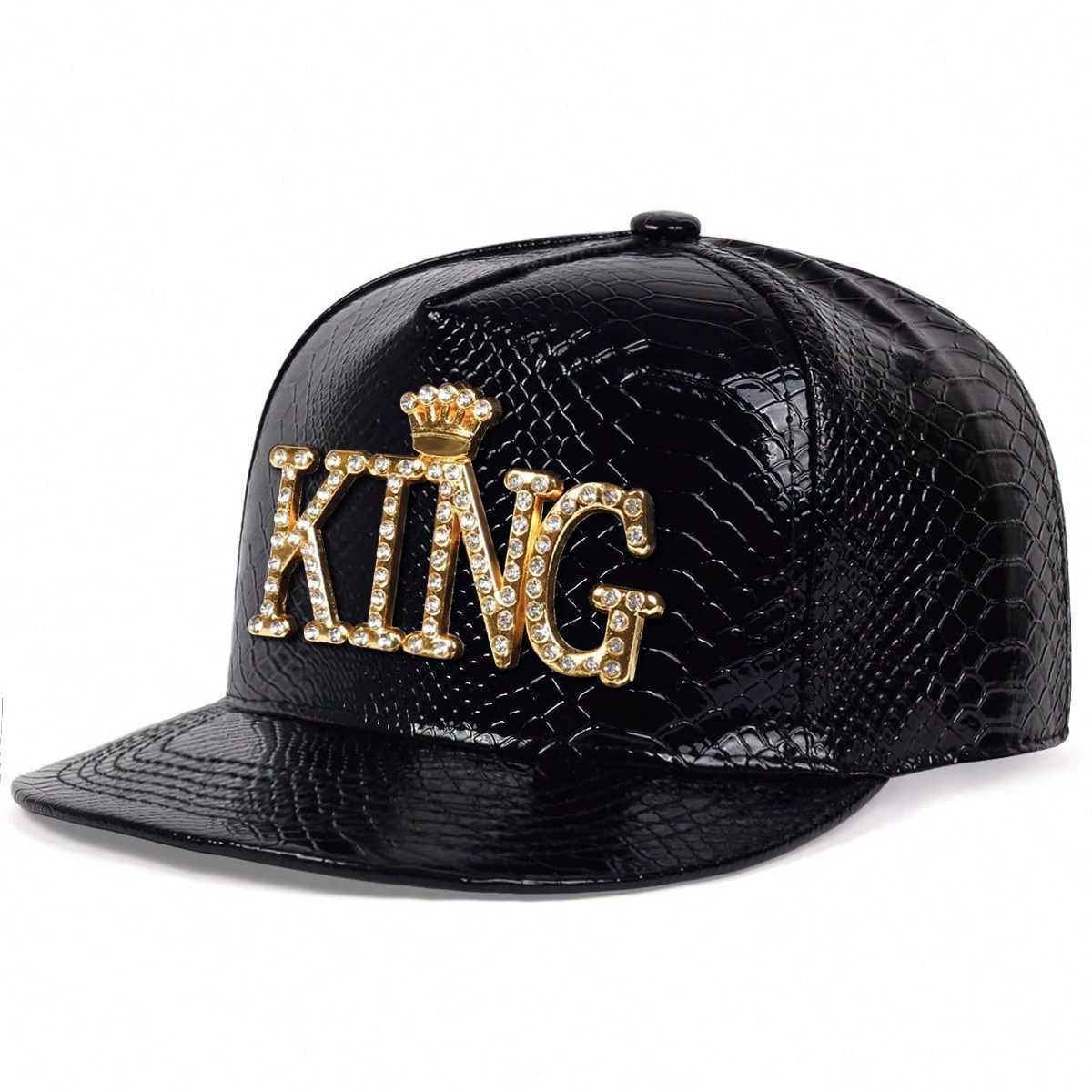 Pattern Unisex Leather King Hip-hop Hats Spring Autumn Outdoor Adjustable Casual Baseball Caps Sunscreen Hat M261016