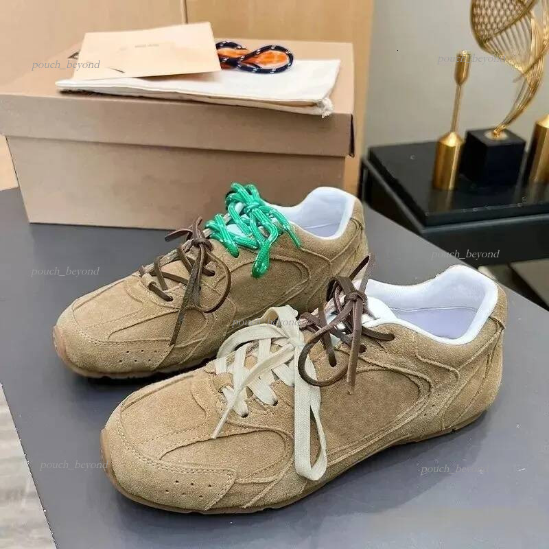 mius shoes Suede leather Wear dirty Designer trainer shoe sliver fashion mesh sneaker sport run gym casual dress outdoor Luxury tennis shoes loafer