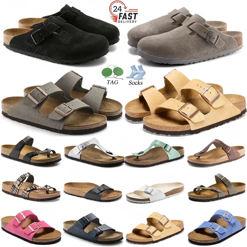 Uomo Donna Pelle scamosciata Scivoli casual Sandali con fibbia piatta Zoccoli Pantofole firmate Pantofole antiscivolo Infradito Scarpe da ginnastica