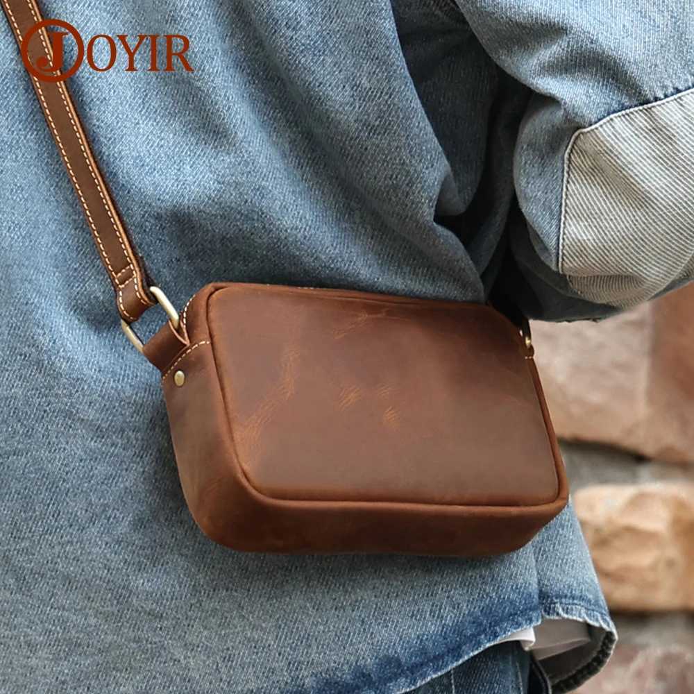 Cross Body JOYIR Genuine Leather Mini Messenger Bag Travel Crossbody Bag for Women Men Cell Phone Purse Trave Satchel Shoulder Bags H261016