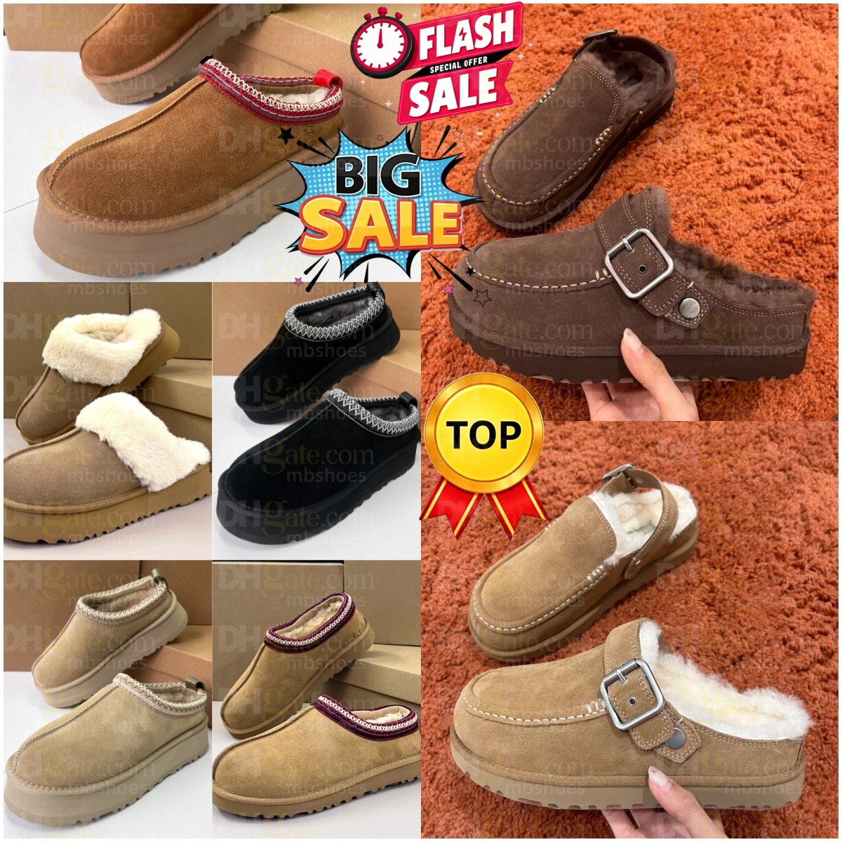 Women Tasman Slippers Tazz Mustard Classic Ultra Mini Platform Boot Seed Chestnut Sand Fur Slides Suede Upper Wool Sheepskin Slip-on Winter Fall Sho
