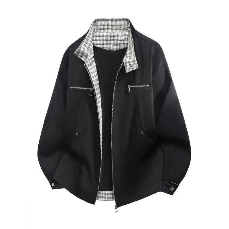 Spring and Autumn Outdoor Running Sports Fashion Solid Color Jacket Comfortable Loose Trendy Plaid Men's Breathable Coat S2610179CY9
