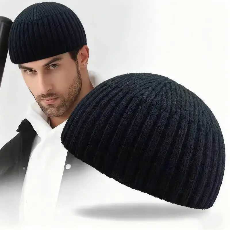 Beanie/Skull Caps Street Knitted Cap Elastic Brimless Melon Hip-hop Beanie Cap Keep Warm Vintage Dome Hats Outdoor Warm Knitted Brimless HatT261017