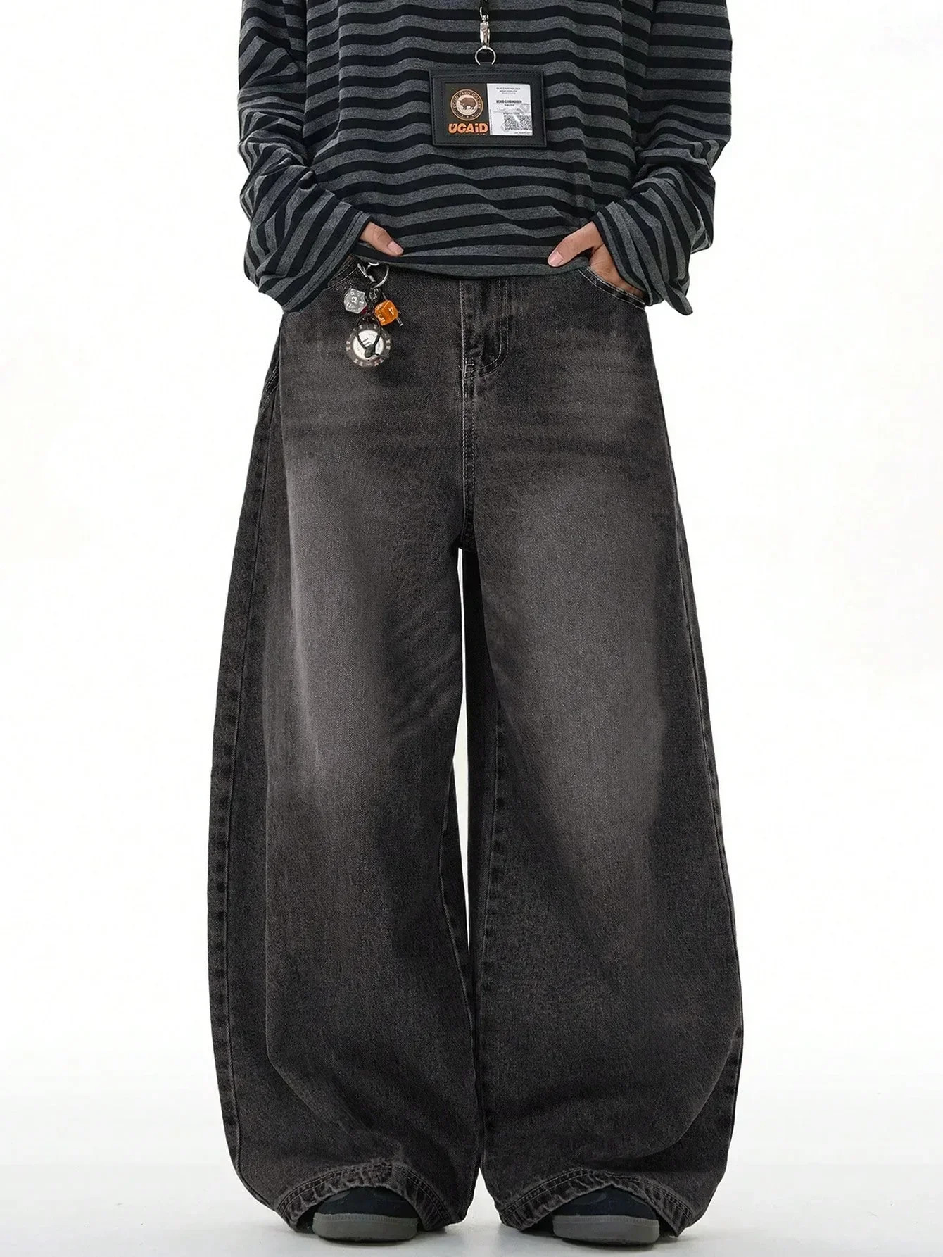 1 Piece Vintage Style Mens American Street Casual Black Jeans Washed Cargo Pants are comfortable and suitable for daily seasona 261016