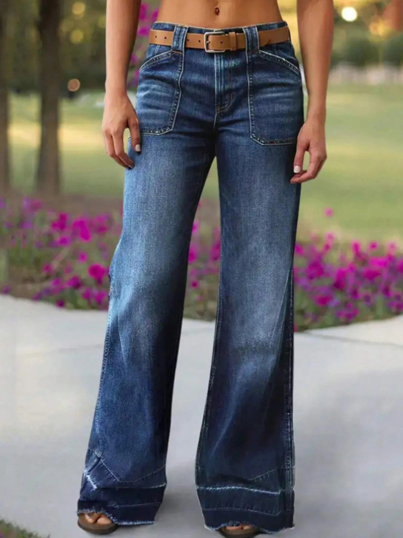 Womens High Waisted Elastic Wide Leg Jeans HighQuality Fashionable Casual and Comfortable Suitable for Daily Wear 261017