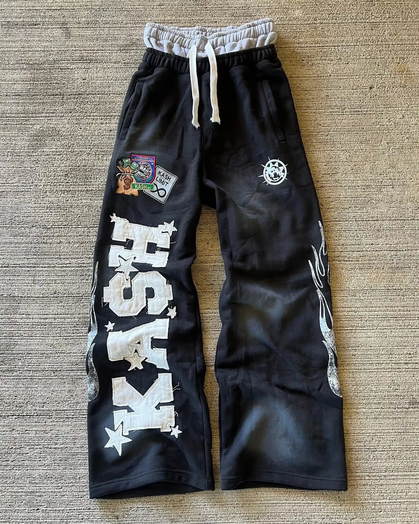 American Sweatpants Y2K Men Pants Hip Hop Letter Patch Retro Double Layer n Elastic Waist Baggy Jogging Casual Pants Gothic 261013