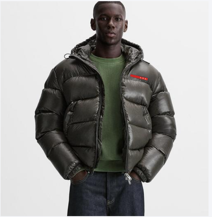 Mens Glossy Puffer Jacket Hooded Zip Up Quilted Winter Coat Windproof Warm Padded Oversized Blouson Snow Outerwear