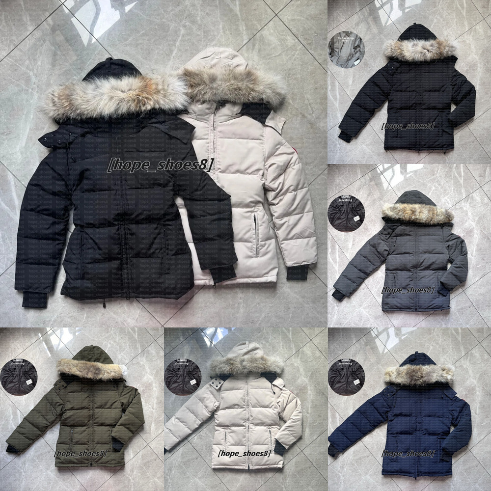 Women Puffer Jackets Designer down Jacket Winter Parka Coats Real Wolf Fur Outdoor Wyndham Windbreaker coats womens Outerwear Luxury down jackets XS