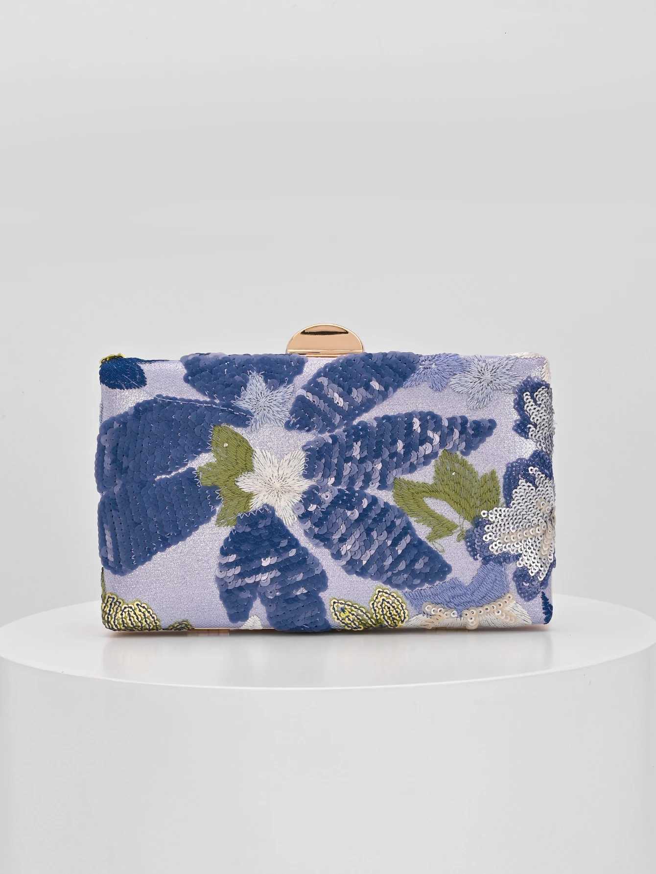 Evening Bags Sequined Embroidered Floral Evening Clutch Bag (Random Pattern One-Of-A-Kind) Elegant And Exquisite Fashion Women's Handbag Wi H26