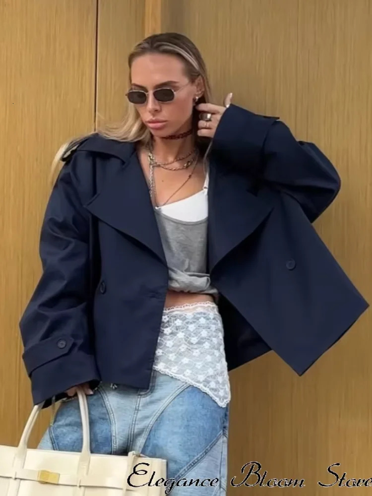 Women Khaki Lace Up Windbreaker Elegant Full Sleeve Button Loose Chic Long Coat 2026 Autumn Office Lady Daily Commute Overcoat 261015