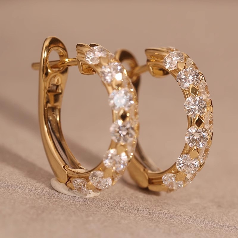 Huitan Elegant Exquisite Zircon High-End Design, Simple Luxurious Earrings, Classic Daily And Holiday Accessories