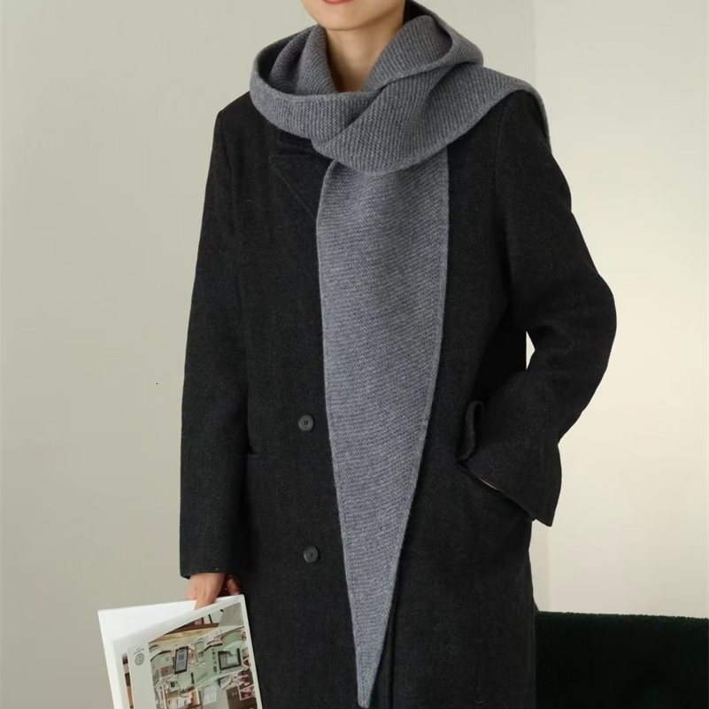 100% Wool Big Sophie Scarf Oversize Hood Balaclava Winter Hat Ear Protection Windproof Warm Bomber Hats Women Fashion Beanies260920ww