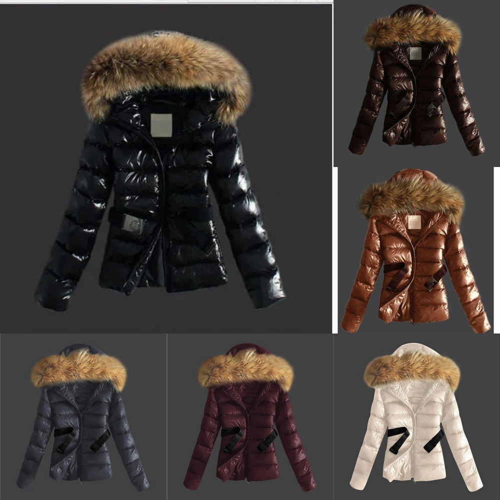 2025 Winter Imitation Raccoon Fur Collar Korean Fashion Women Slim Fit Down Cotton Jacket Short Style Yl 736