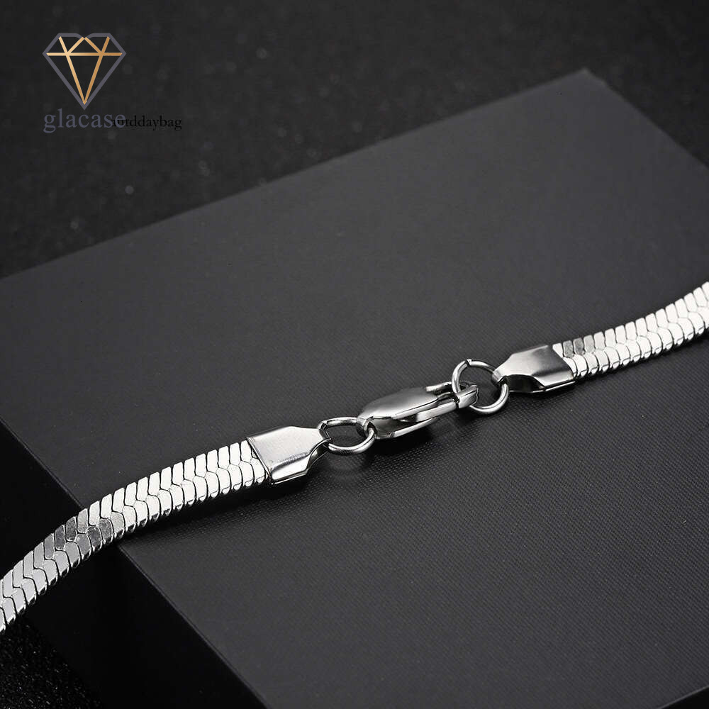 Jewelry Hip Hop flat snake bone 925 Sterling Silver 18K Gold ASAP ROCK blade unisex collarbone chain custom-made