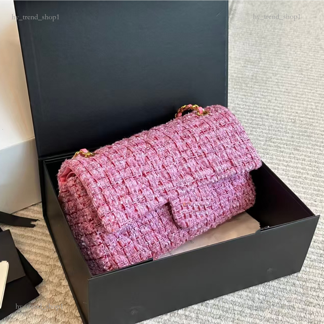 Luxurys Designers Bags fashion men women travel New autumn and winter woolen cf chain flap crossbody shoulder phone bag high-end original women'