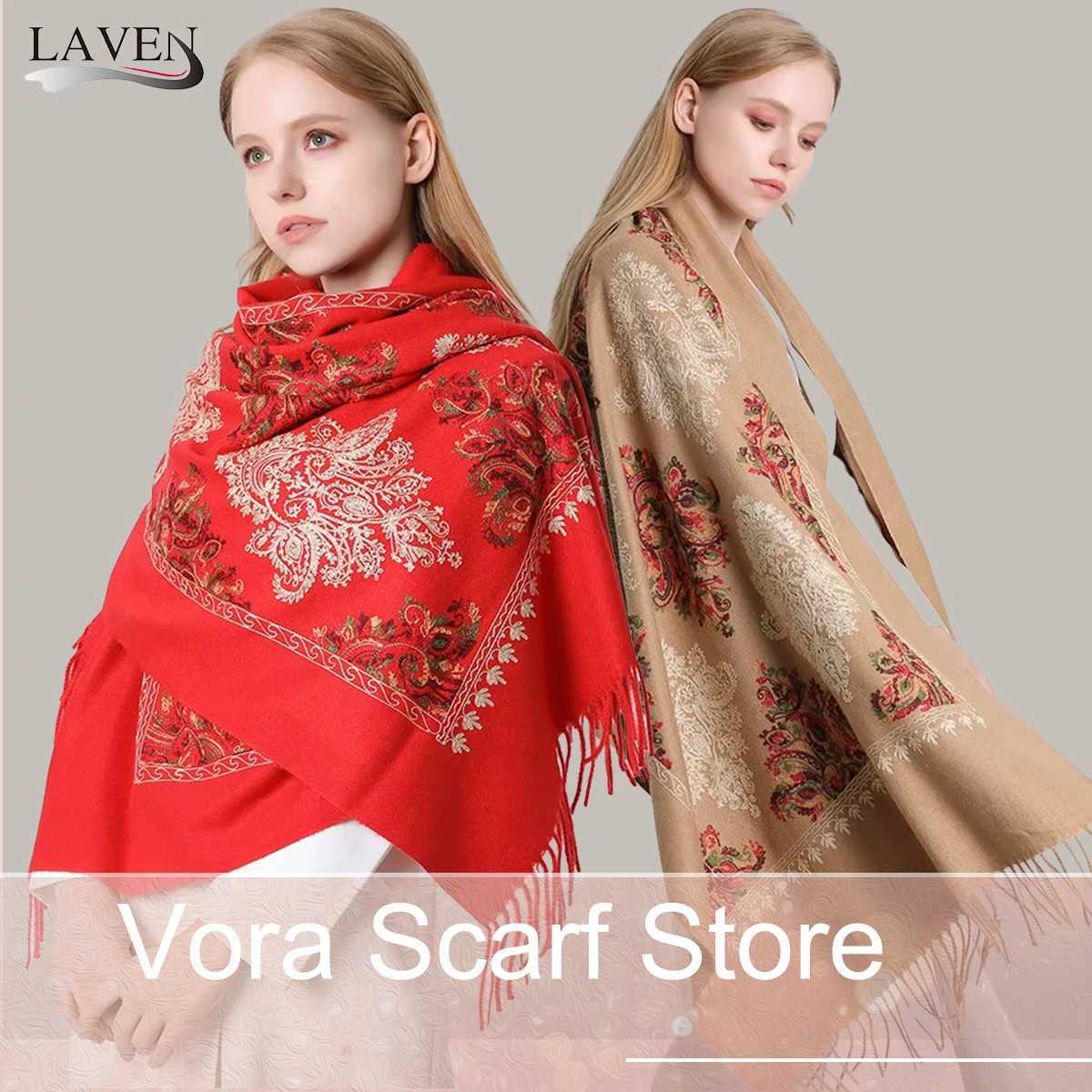 Winter Warm Cashmere Scarf for Women Embroidery Pashmina Blanket Thick Shawl Wrap Neckerchief Fashion Bufanda Echarpe Poncho S261017AW60