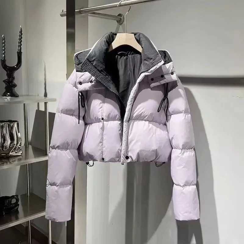 Women's Down Parkas Women's Down Cotton Padded Jacket 2025 Casual Versatile Fashion Female Winter Parka Coat Simple High-End Short Ladies