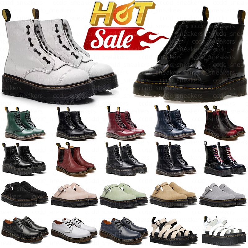Free Shipping Designer Martinshoe Chunky Heel Ankle Martens Boots durable sandals for men womens Slip-On Mules Anti-Slip Sole Vintage Streetwear con