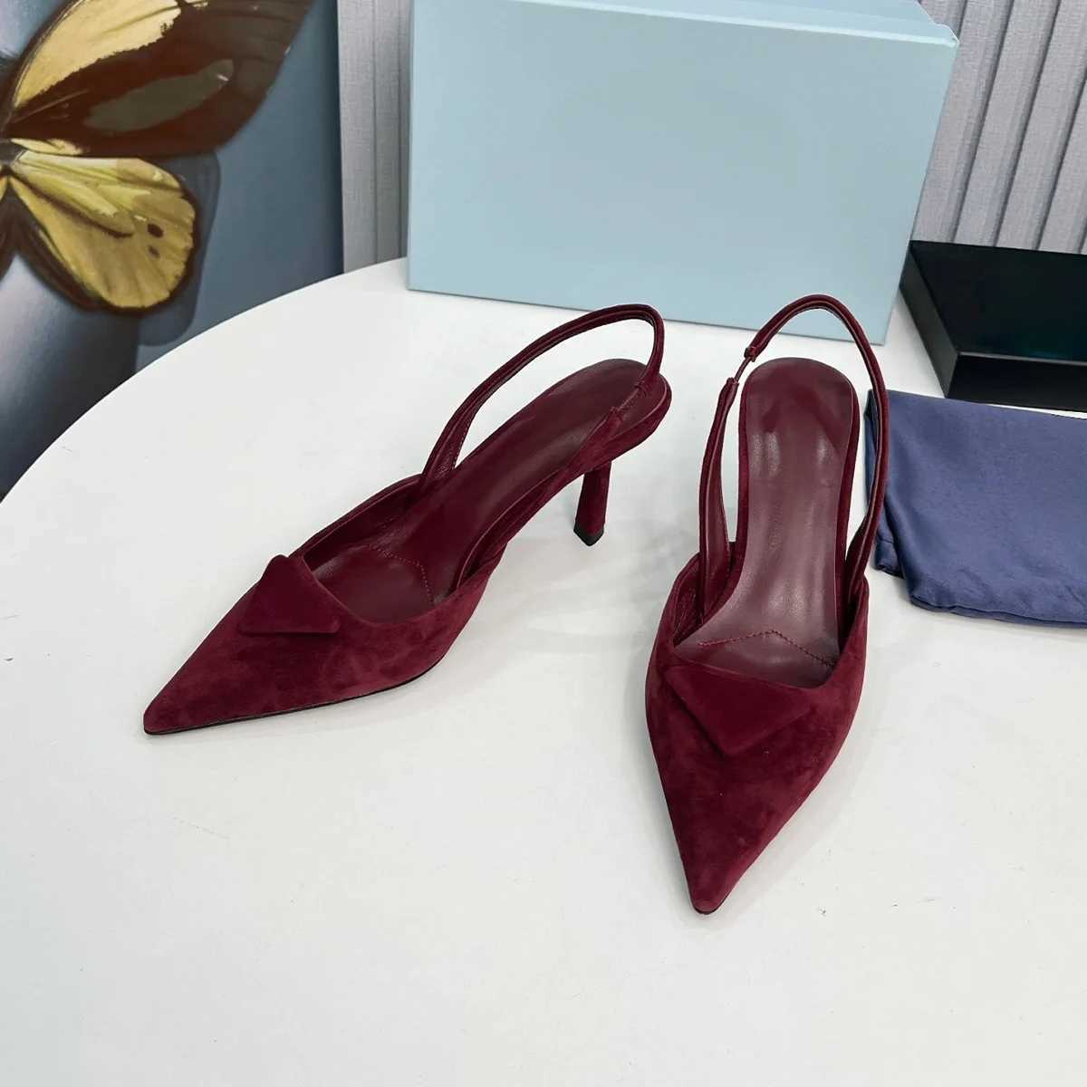2026 High quality summer Pointed Toe Slingback Stiletto Heel Pumps Elegant Backless Dress party woman's shoes sh25120110 Q261015