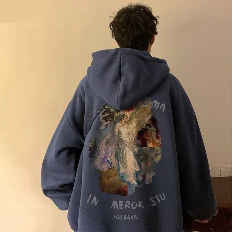 Goth Graphic Printed Pullover Hoodies For Men Y2K Vintage Streetwear Hooded Sweatshirts Autumn Baggy Hip Hop Fashion Hoody 261016