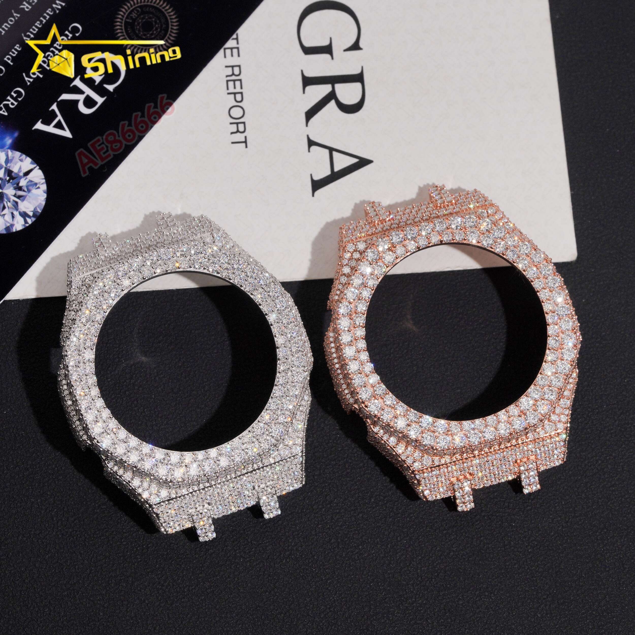 Hot Sale Iced Out Buss Down Watch Bezel For GA2100 925 Sterling Silver Gold Plated VVS Moissanite Watch Case Luxury Hip Hop Custom Mod Watch Replace