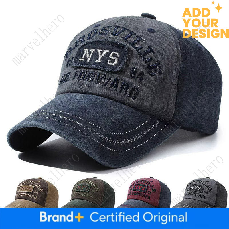Cross Border Men S Washed Cotton NYS Embroidered Versatile Vintage Baseball Cap Casual Ins Trendy Sun Protection Duckbill Cap For Women
