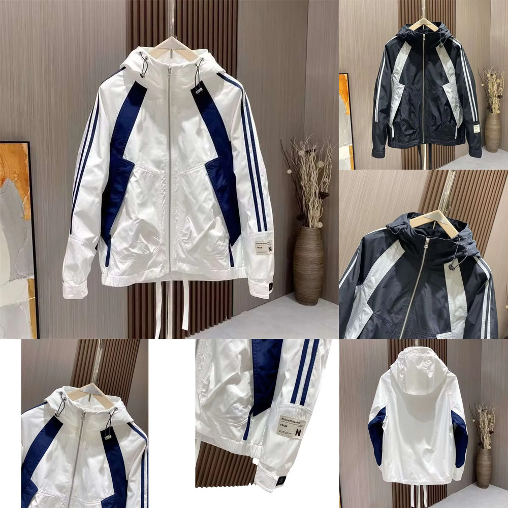 Autumn Color Block Striped Men S New Versatile Hooded Top Fashionable Handsome Loose Casual Jacket Men Veste Homme Men Tops Men Jacket
