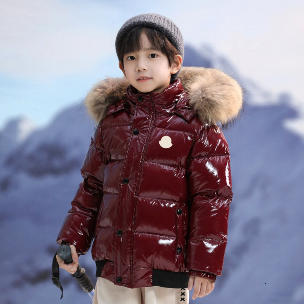 cologne M2 2026 New Kids Coat Toddler Boys Glossy Shiny perfume Winter Coat With Large Faux Fur Trim Hood Thick Padded Wind Resistant Kids Puffer Ja