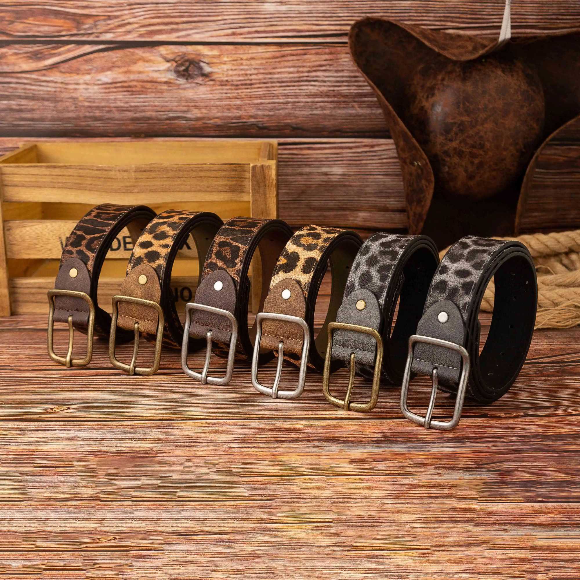Casual Random Pattern PU Leather Belt with Tail Arc Buckle Unisex Waist Belt for Men And Women S261017PBUC