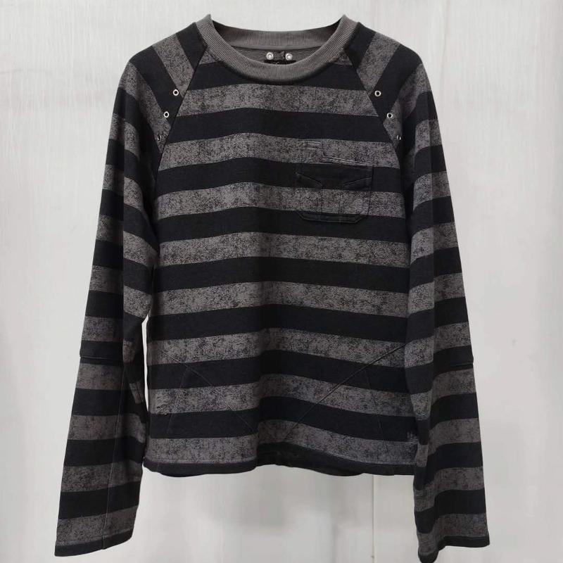 Designer de haute qualité surdimensionné streetwear unisexe rayé à manches longues t-shirt lâche vintage Y2K streetwear col rond haut pour les ad