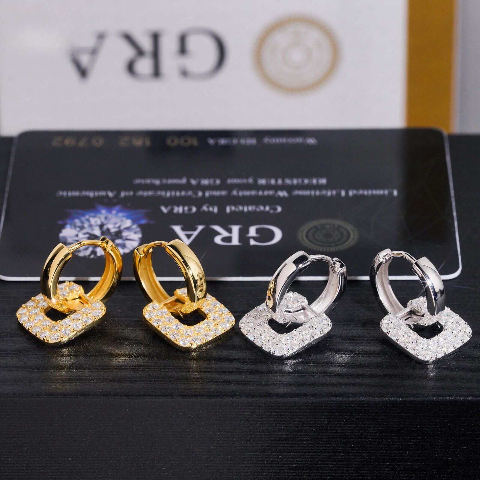 New model 14mm personalized hoop earrings a unique design, S925 silver inlaid with VVS moissanite, minimalist niche style