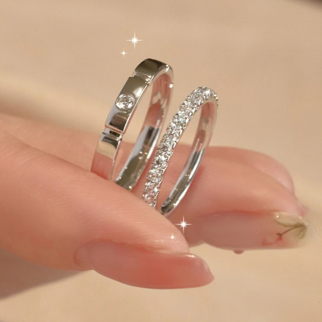 Sugar Cube For Men Women, Ins Niche Design, Internet Celebrity Minimalist Cool Style Couple Rings, Simple And Elegant Versatile Rings