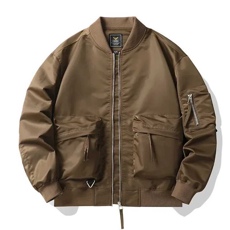 Mens Spring Autumn Jacket Casual Jacket 4XL Green Multiple Pockets Korean Streetwear Aviator Baseball Loose Oversized Outdoor S261017CTXX