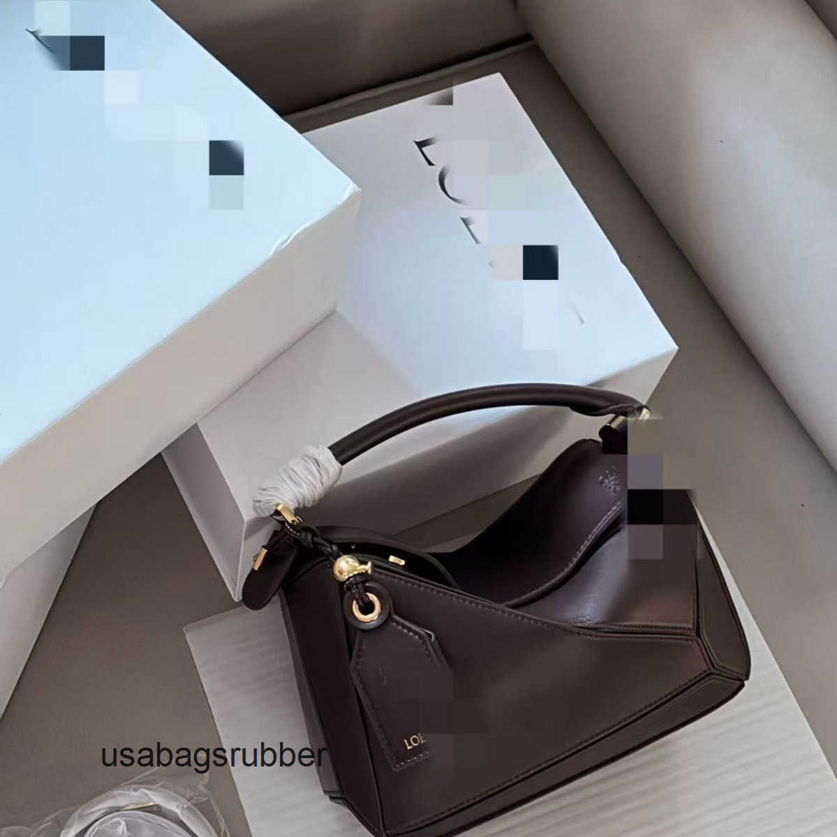 Origami Satchel Geometric Bag Handbag Shoulder Crossbody Cowhide Versatile New Fashion with Multi-Panel Construction
