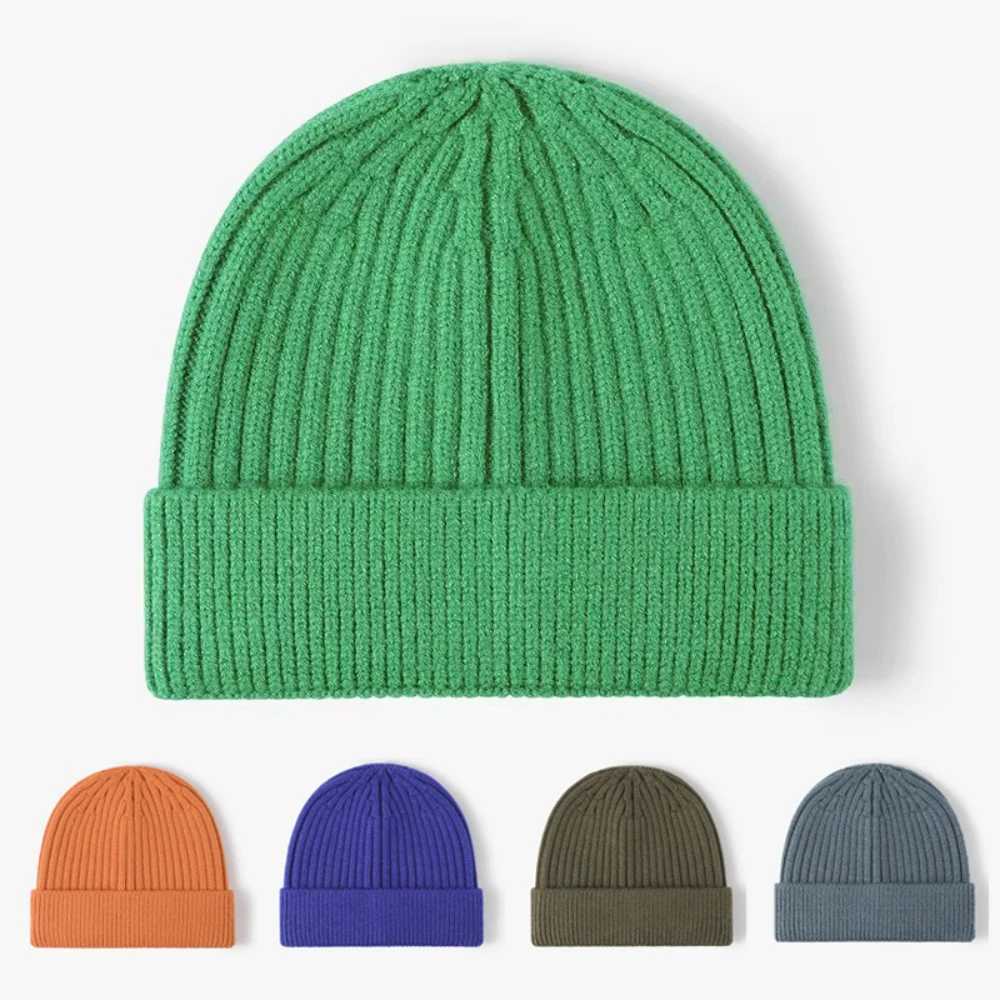 Short Winter Hats for Men Women Teengers Beanies Knitted Solid Color Winter Caps Children Kids Outdoor Bonnets Skullies Unisex S2610170MPJ
