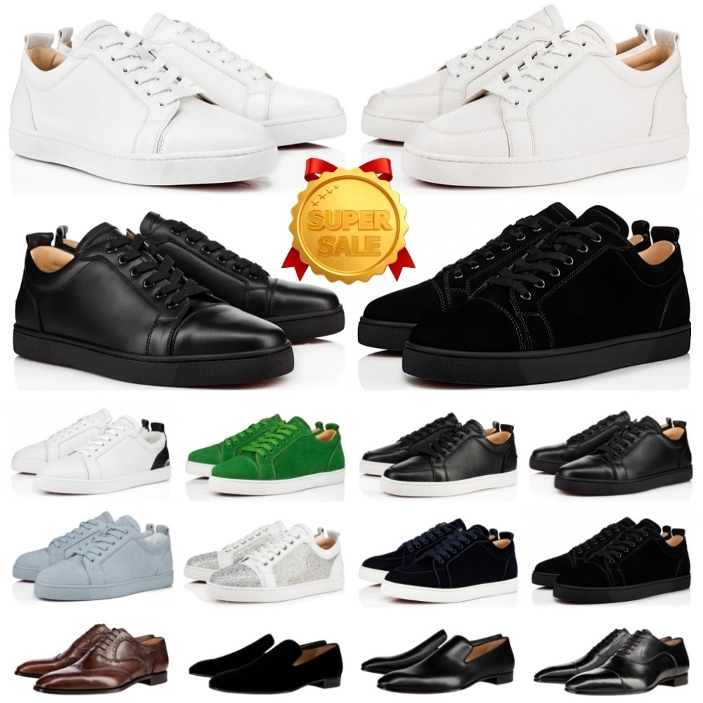 red bottoms dress shoes designer shoes Low Casual Shoes Rivets Leather Suede mens shoes Black White Red Spikes Office Career Wedding Dress Shoes wih