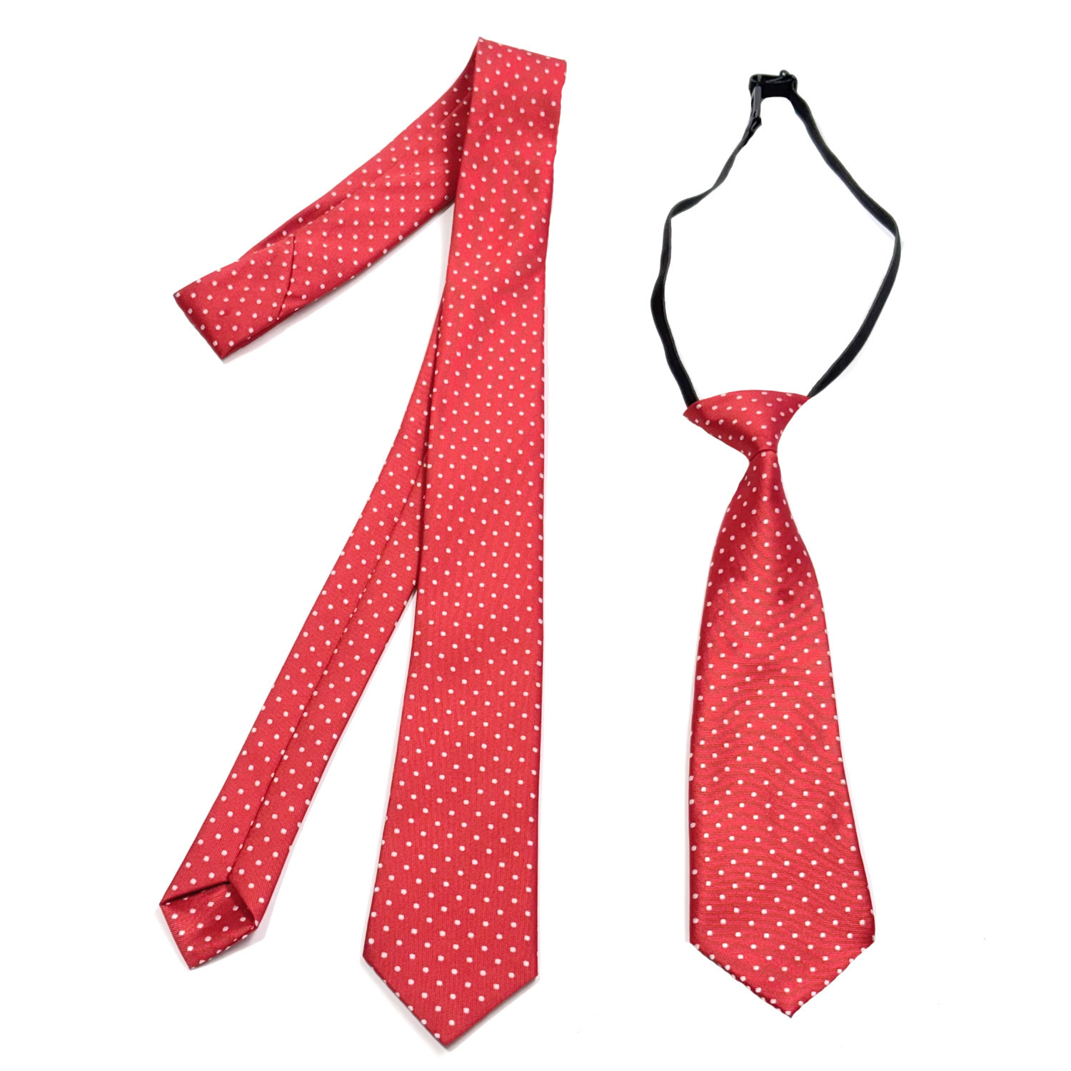 Red white polka dot hand-tied tie, women's slim and narrow long belt, student-style waistband, decorative ribbon children's performance ac