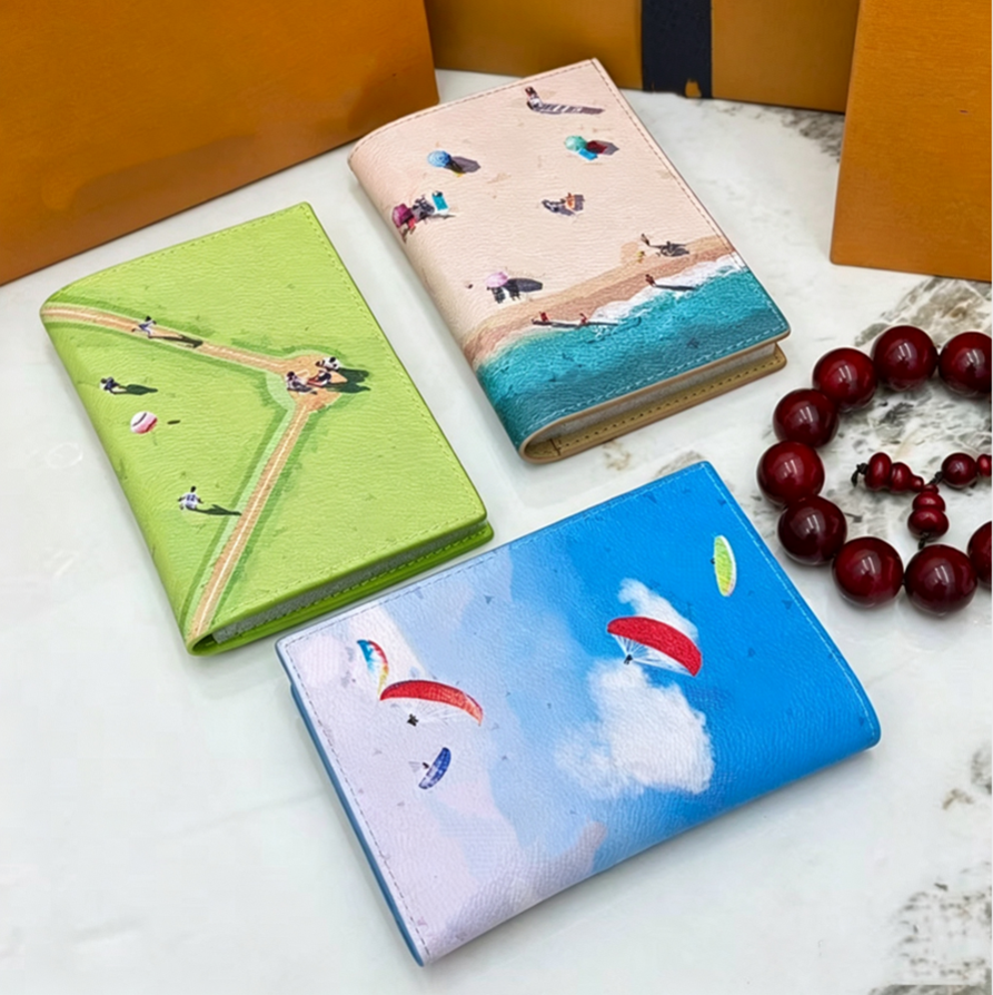 High Quality Man Double fold wallet Swim Ski Golf Designer Card holder cash bag women coin wallets Luxury designer multiple color Leather wallets