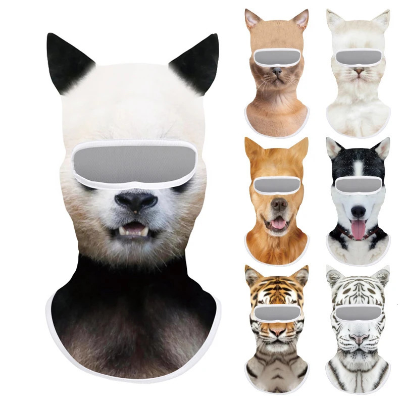 Outdoor 3D Cat Animal Balaclava Hat Men Funny Sun Protection Quick Dry Beanies Cap Casual Women Motorcycle Face Mask Hats 261017