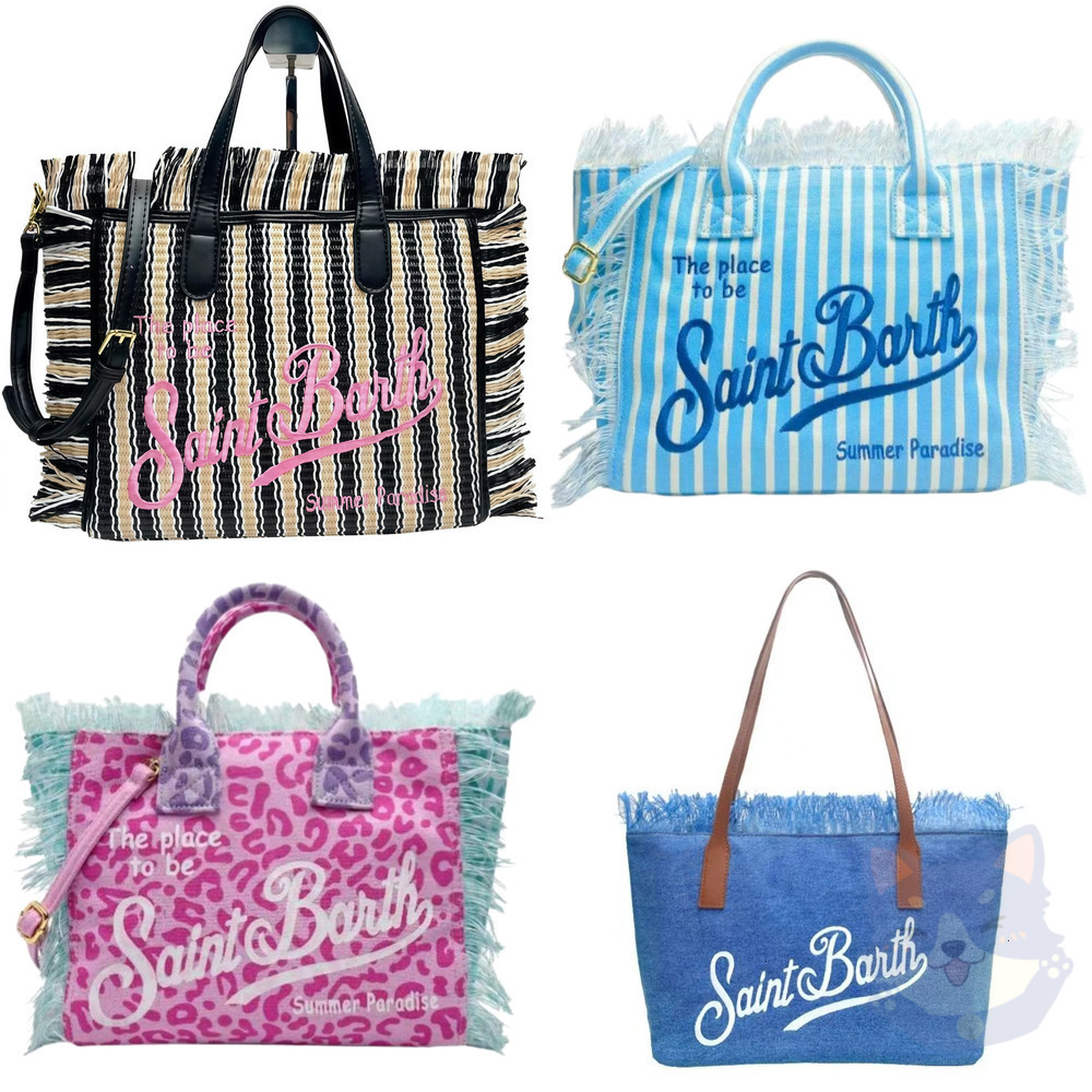 Denim canvas nylon saint barth beach tote Designer Shoulder Womens Men Handbag Luxury Clutch work computer Bag Summer Leopard Crossbody travel Shopp