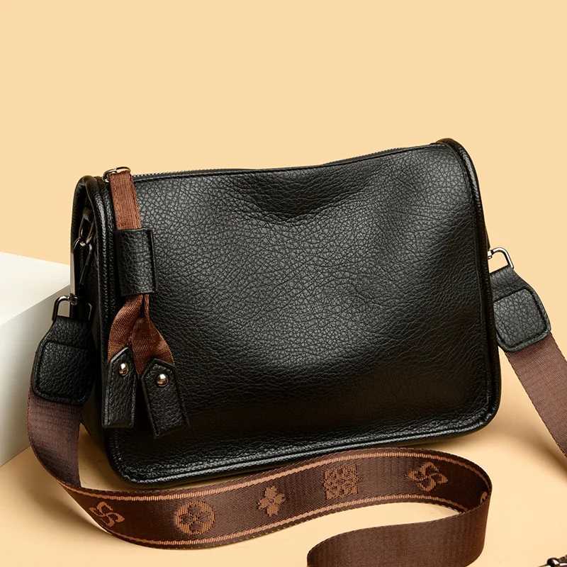 Evening Bags High Quality Genuine Leather Women Tote Bag Soft Cowhide Ladies Shoulder Crossbody Bags 2024 Fashion Female Messenger Sac H261016
