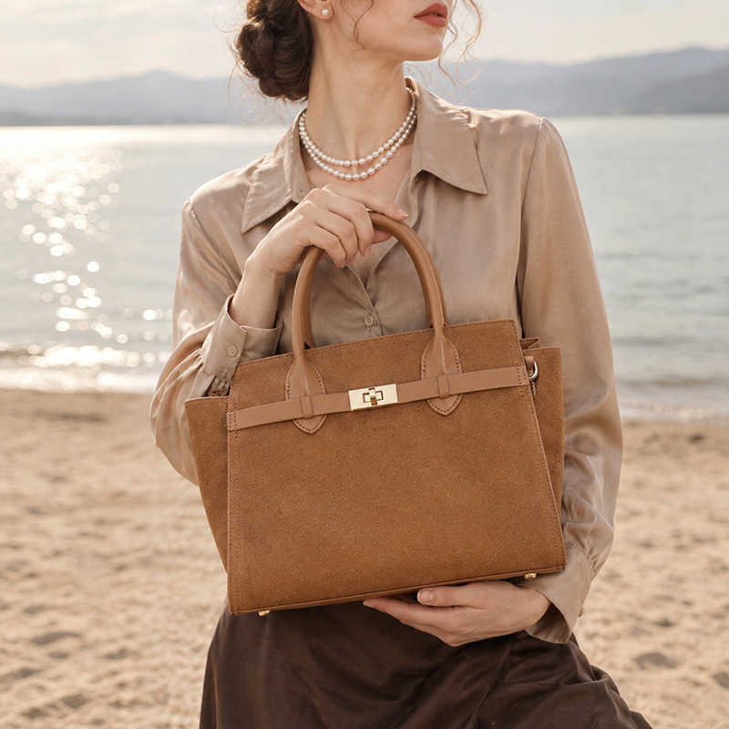 New women shoulder bag, featuring a matte suede finish large capacity stylish design suitable for commuting offering a sophisticated