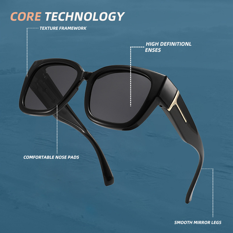Luxury Designer Polarized Sunglasses TR Metal Square Frame UV400 Protection TAC Lens Unisex Outdoor Glasses For Daily Wear And Travel Activities Wom