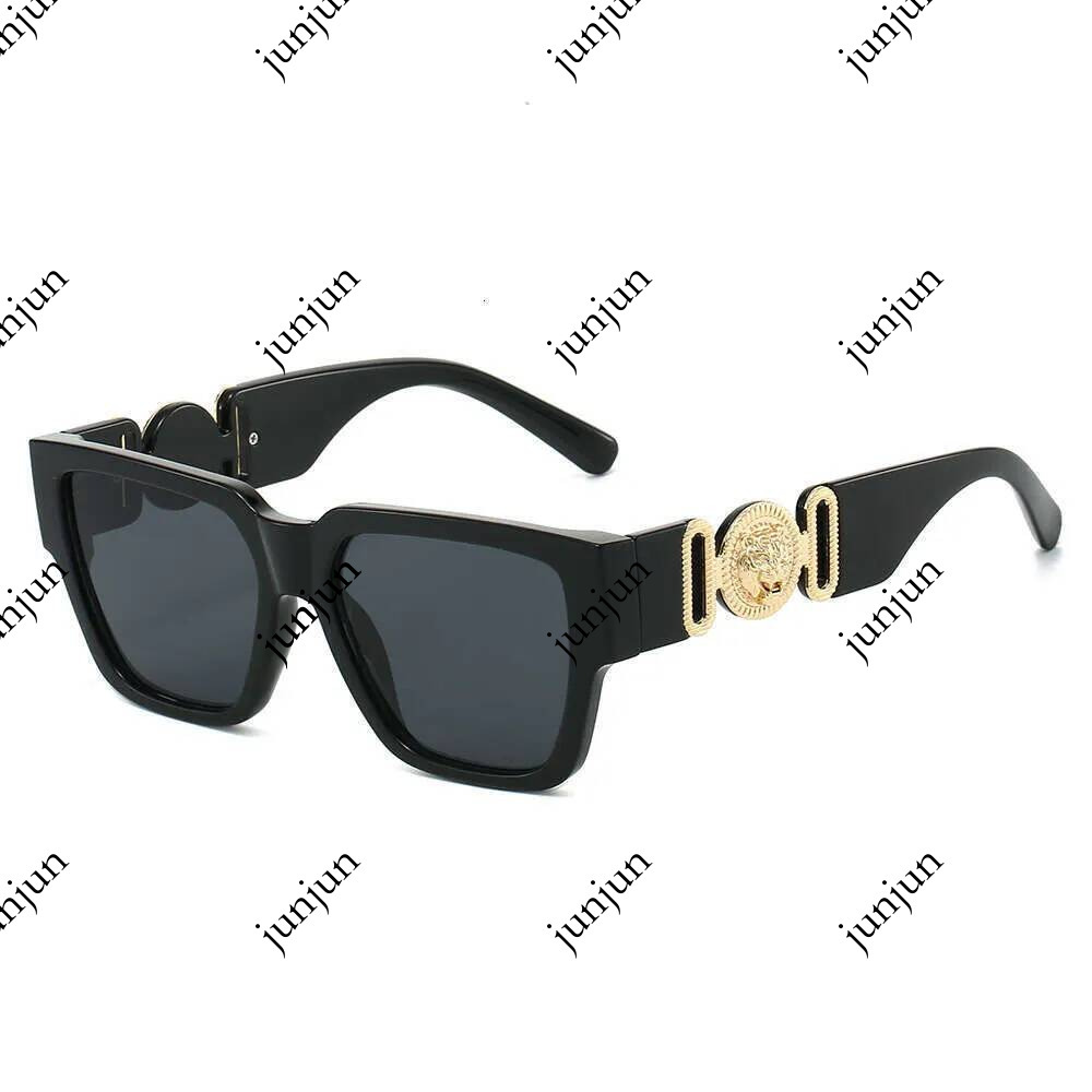 High Grade Designer 2025 New Square Personality Lion Head Large Frame Export Hot Style Color Block Fashion Sunglasses For Men And Women