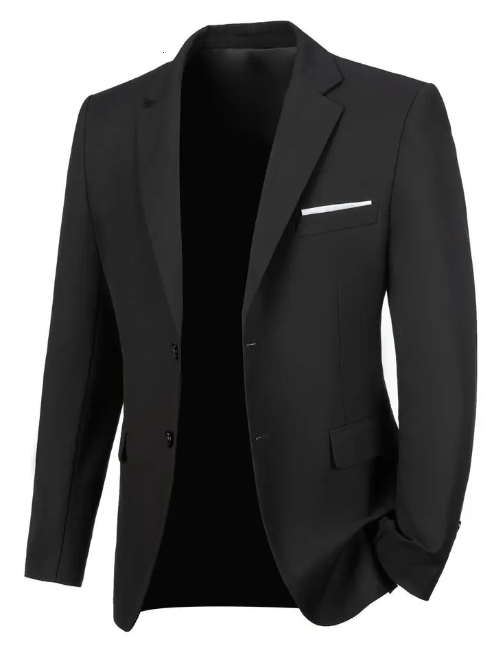 Mens Navy Blue Slim Fit Blazer SingleBreasted Business Suit Jacket Formal Wedding Office Wear Only No Vest 261017